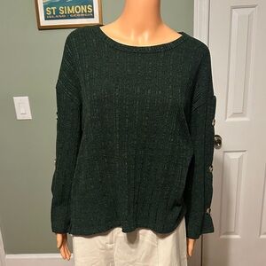 New Directions Forest Green Knit Top - XL